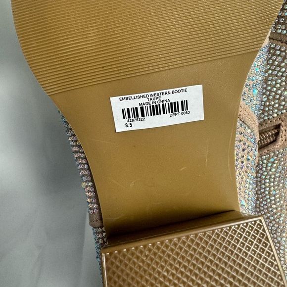 Torrid Taupe Embellished Western Bootie - Picture 8 of 8